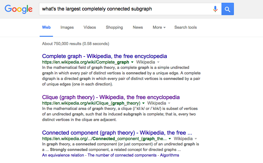 image of google results